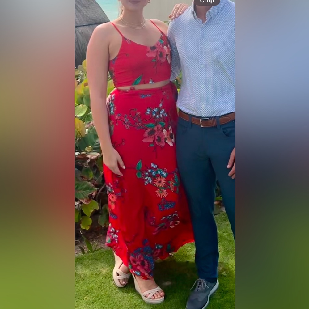 Lulu's Red Floral Maxi Dress - Picture 9 of 10